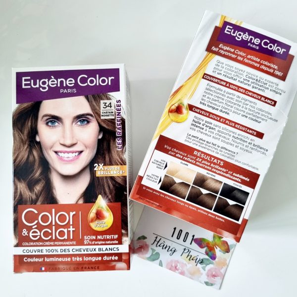 Nhuộm tóc phủ bạc nâu hạt phỉ Eugene Color Color & Eclat les naturelles 34 Chatain Noisette