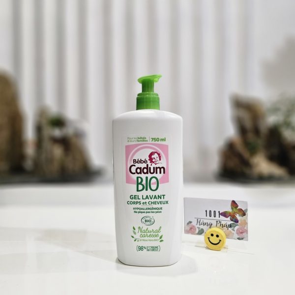 Sữa tắm gội 2 trong 1 cho bé Petit Cadum Caresse Cartifié BIO, 750ml