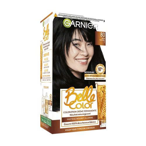 Nhuộm tóc phủ bạc Garnier belle Color số 80 màu đen tự nhiên