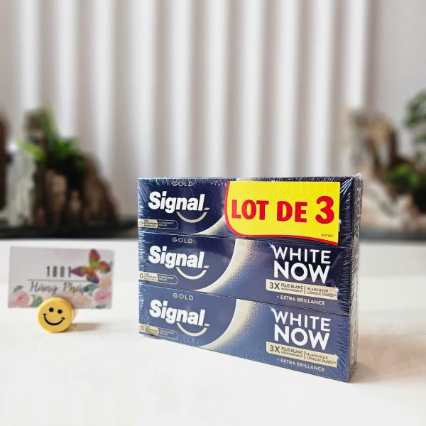 {Combo 03 tuýp} Kem đánh trắng răng gấp 3 lần SIGNAL WHITE-NOW GOLD, 75ml