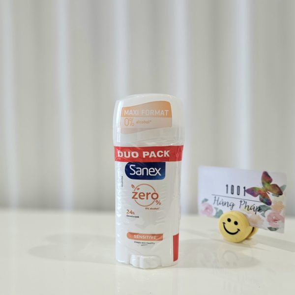 {Combo 2} Thanh khử mùi hữu cơ tự nhiên cho da nhạy cảm bảo vệ 24h Sanex Zero%, 65ml