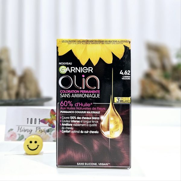 Nhuộm tóc phủ bạc Garnier Olia Carmin velours  4. 62 (Đỏ nhung)