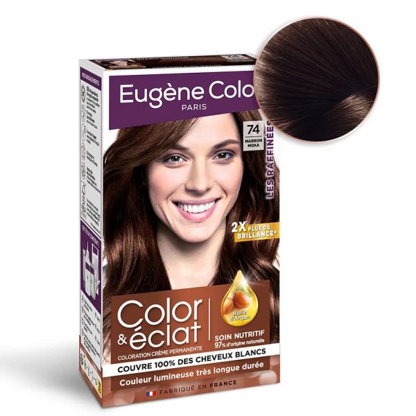 Nhuộm tóc phủ bạc Eugene Color Color & Eclat les naturelles số 74. Marron Moka (nâu Moka)